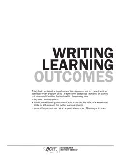 guide for writing learning outcomes