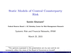 Static Models of Central Counterparty Risk