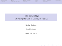 Time is Money: - Estimating the Cost of Latency in Trading