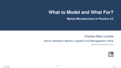 What to Model and What For? Market Microstructure in