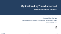 Optimal trading? In what sense? Market Microstructure in