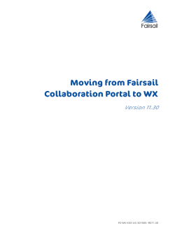 Moving from Fairsail Collaboration Portal to WX