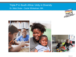 Triple P in South Africa: Unity in Diversity