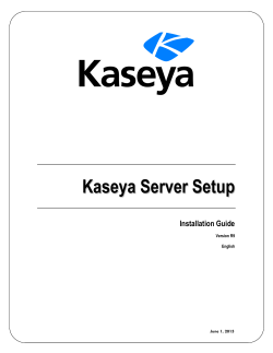 Kaseya Server Setup Installation Guide
