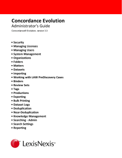 Administrating Concordance Evolution