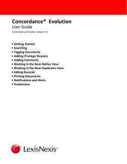 Concordance Evolution User Guide