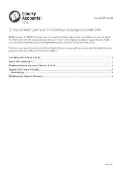 Update for PAYE year-end 2015 and Payroll Changes for 2015-2016