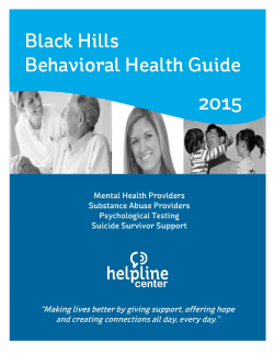 2015 Black Hills Behavioral Health Guide