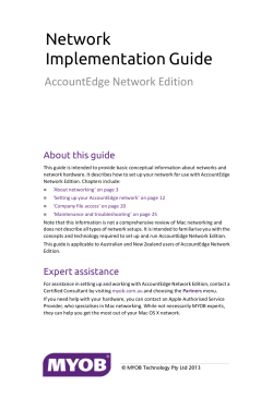 MYOB AccountEdge: Network Implementation Guide