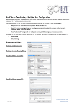 RevitWorks Door Factory: Multiple User Configuration