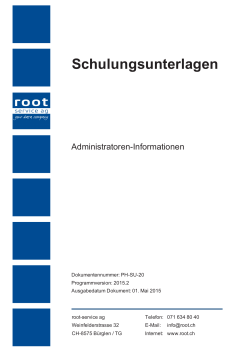 Schulungsunterlagen Administratoren-Informationen 2015.2