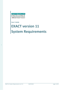 EXACTv11 System Requirements
