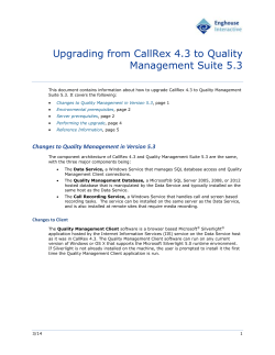 Upgrading from CallRex 4.3 to Quality Management Suite 5.3