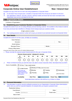 COL User Establishment Form