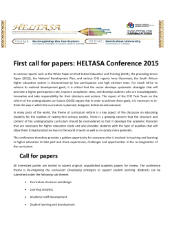 First call for papers: HELTASA Conference 2015