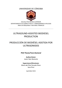 ultrasound-assisted biodiesel production producciÃ³n de biodiÃ©sel