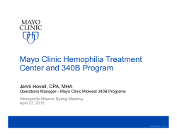 Mayo Clinic Hemophilia Treatment Center and 340B Program