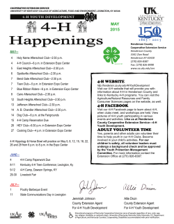 Henderson County 4-H Newsletter - Henderson County Cooperative