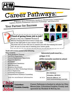 Career Pathways: - Henkels & McCoy Training Services Group
