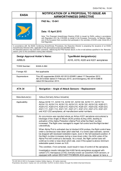 easa notification of a proposal to issue an airworthiness directive