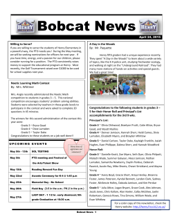Bobcat News 4-24-15 - Henry Elementary