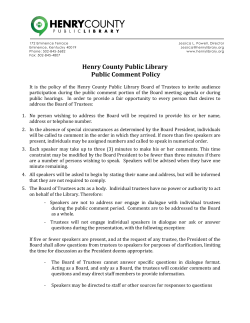 Henry County Public Library Public Comment Policy
