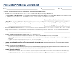 PHHS IBCP Pathway Worksheet â Project Lead the Way