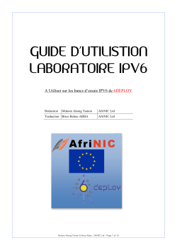 GUIDE D`UTILISTION LABORATOIRE IPV6