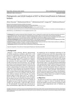 Phylogenetic and 2D/3D Analysis of HCV 1a NS4A Gene/Protein in