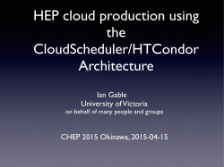 HEP cloud production using the CloudScheduler/HTCondor