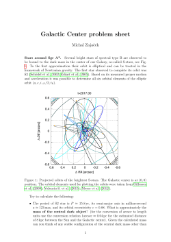 Galactic Center problem sheet
