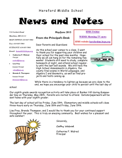 News and Notes - Hereford Middle