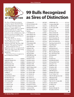 99 Bulls Recognized as Sires of Distinction