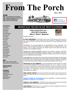 pioneer days - Heritage Museum of Montgomery County
