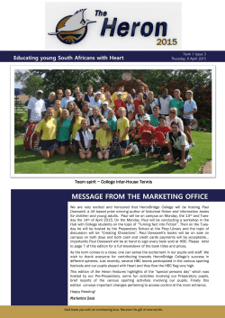 The Heron Newsletter, Issue 3 - 09 April 2015