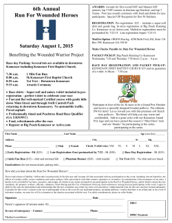 6th Annual Run For Wounded Heroes Saturday August 1, 2015