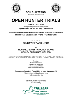 OBH Chilterns Hunter Trial 26 April 2015