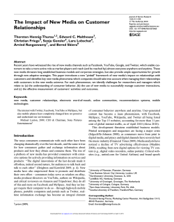 The Impact of New Media on Customer Relationships