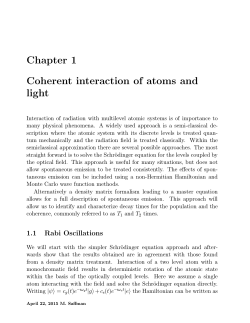 Chapter 1 Coherent interaction of atoms and light