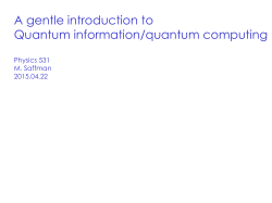 A gentle introduction to Quantum information/quantum