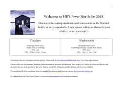 Welcome to HEY Fever North for 2015.