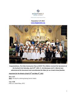 Newsletter 4.27.2015 - Holy Family Grade School
