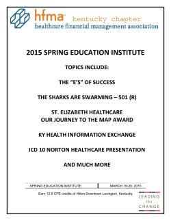 2015 Spring Institute Brochure