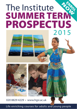 Summer term Prospectus 2015