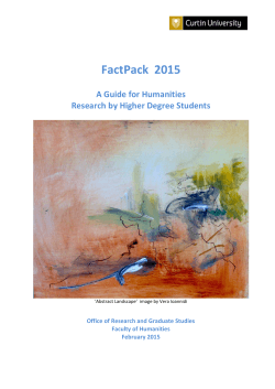 the 2015 FactPack - Humanities Office of Research and