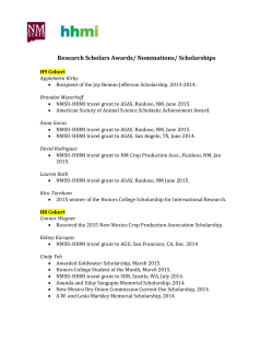 Research Scholars Awards - Howard Hughes Medical Institute