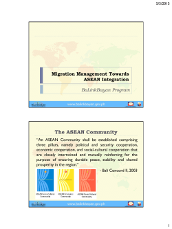 Migration Management Towards ASEAN Integration
