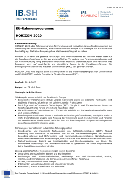 Kurzinfo Horizon 2020 - Enterprise Europe Network