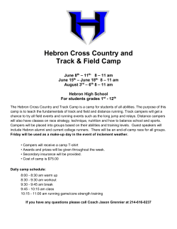 Hebron Cross Country and Track & Field Camp