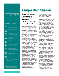 March 2015 - Temple Beth Shalom